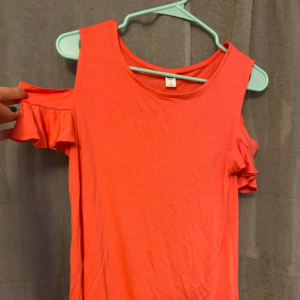 Coral old navy tank top with shoulder cut outs!